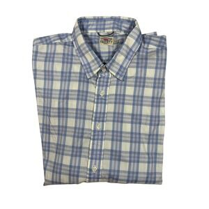 Faherty Button Down Shirt Mens XL Blue Plaid Excellent Long Sleeve Coastal